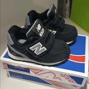 New Balance Kids' Black and Gray Shoes